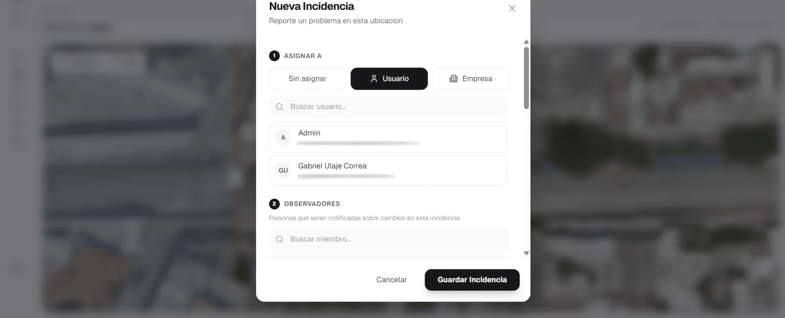 Asignación de una incidencia en Plataforma TDC
